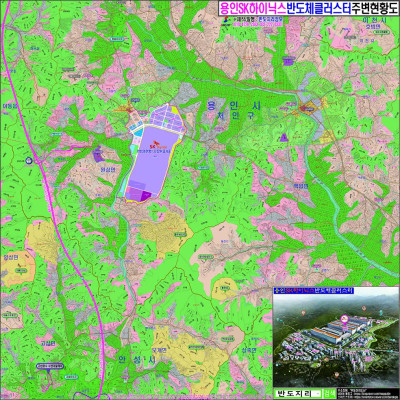 용인SK하이닉스 반도체클러스터 지번현황도 [롤스크린] 300cm×300cm