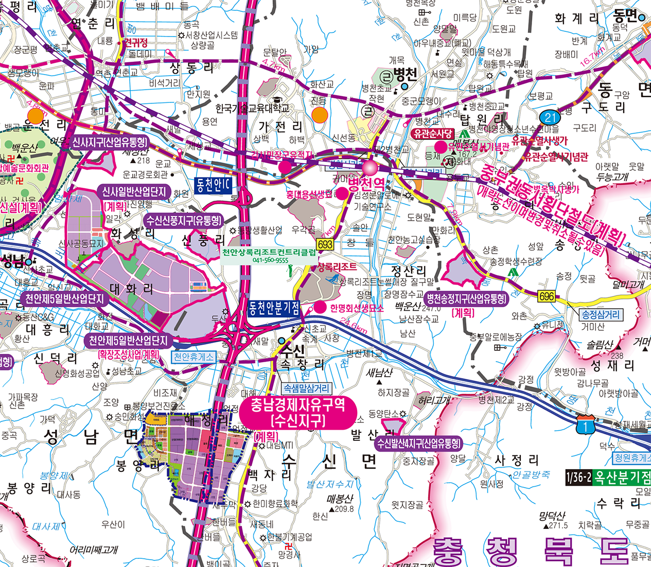 천안아산 개발계획도 [양면코팅 종이]