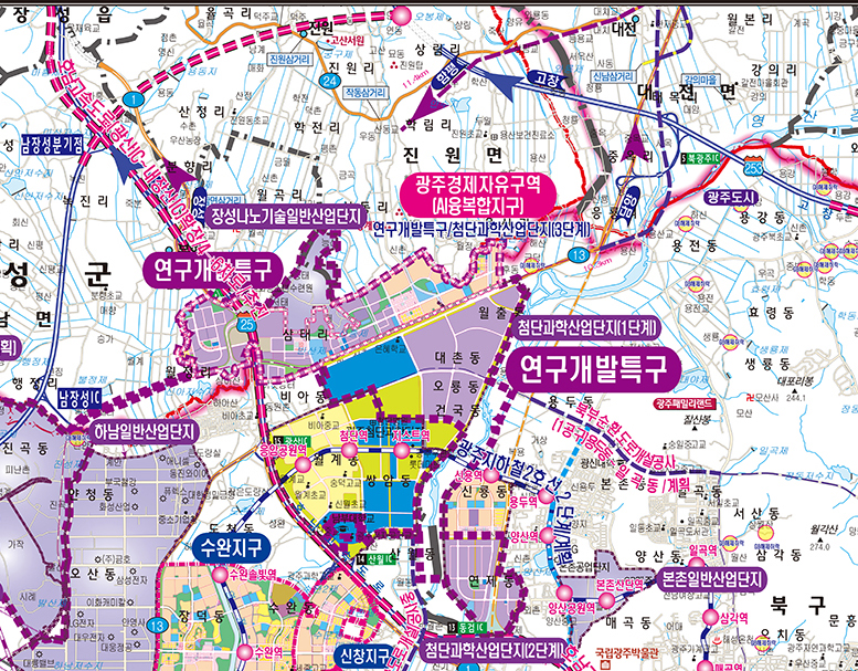 2040광주광역시광역개발계획도 [족자]